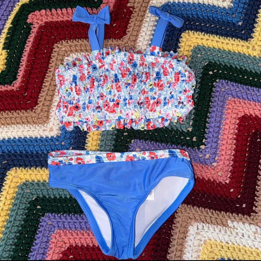 EUC Toddler Girl Wonder Nation Floral Kids Swimsuit Set size 18 months